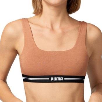 Puma BH Women Scoop Neck Top Mocca ekologisk bomull Small Dam