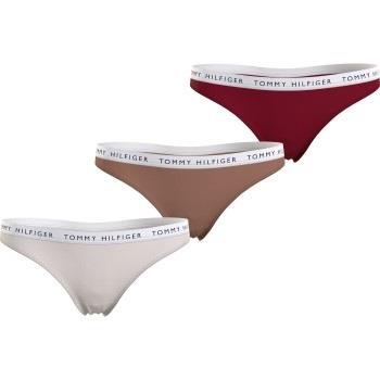 Tommy Hilfiger Trosor 3P Recycled Essentials Thong Natur/Röd Small Dam