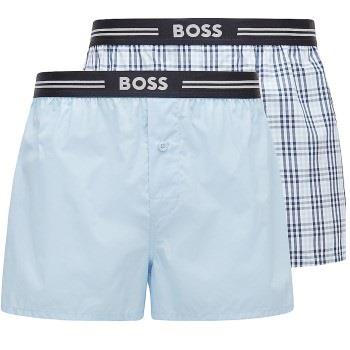 BOSS Kalsonger 2P EW Boxer Shorts Ljusblå/Rutig polyester Medium Herr