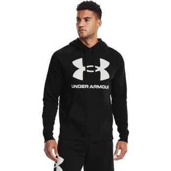 Under Armour Rival Fleece Big Logo Hoodie Svart/Vit X-Large Herr