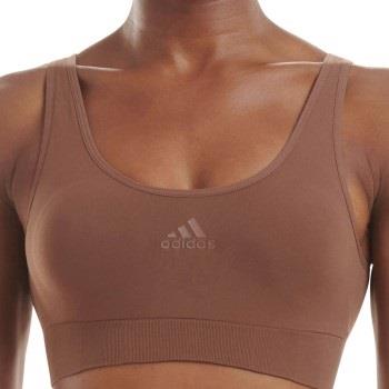 adidas BH BOS Smart Micro 720 Seamless Lounge Bra Mörkbrun polyamid La...