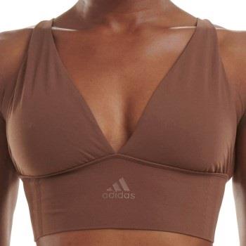 adidas BH BOS Smart Micro 720 Seamless Plunge Bra Mörkbrun polyamid Me...