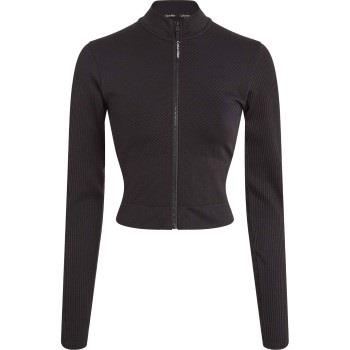 Calvin Klein Sport Seamless Zip Up Jacket Svart polyamid Large Dam