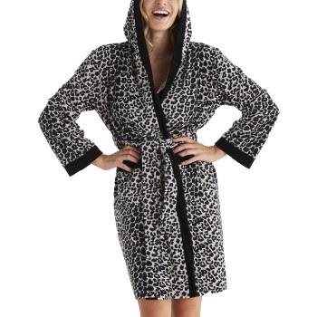 Damella Velour Leo Hoodie Robe Leopard Medium Dam