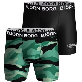 Björn Borg Kalsonger 2P Performance Boxer 1727 Svart/Grön polyester Sm...