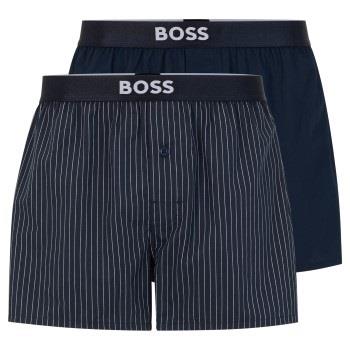 BOSS Kalsonger 2P Patterned Cotton Boxer Shorts EW Marin mönstrad bomu...