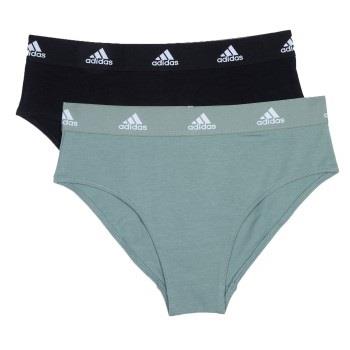 adidas Trosor 2P Bikini Brief Svart/Grön bomull Small Dam