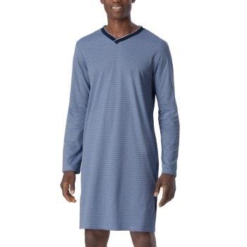 Schiesser Fine Interlock Long Sleeve Nightgown Blå Mönstrad bomull 50 ...