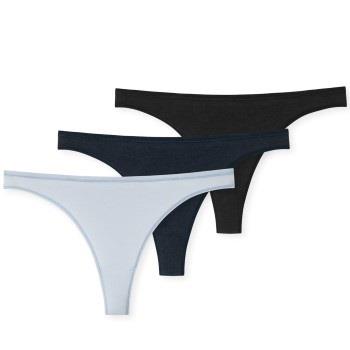 Schiesser Trosor 3P 95-5 Organic Cotton Thong Blå/Ljusblå ekologisk bo...