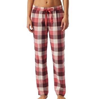 Schiesser Mix and Relax Long Flannel Pants Röd Mönster bomull 42 Dam