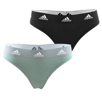 adidas Trosor 2P Underwear Brazilian Thong Svart/Grön bomull Medium Da...