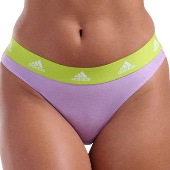 adidas Trosor 3P Sport Cotton Logo Thong Lila/Svart bomull Small Dam