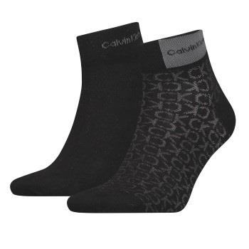 Calvin Klein Strumpor 2P Badge Quarter Men Sock Svart One Size Herr