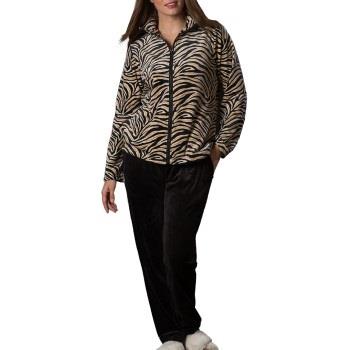 Trofe Zebra Velvet Set Svart/brun polyester Small Dam