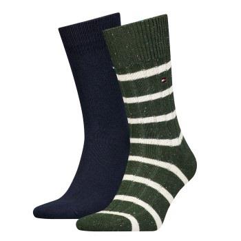 Tommy Hilfiger Strumpor 2P Men Neppy Stripe Sock Blå/Grön Strl 43/46 H...