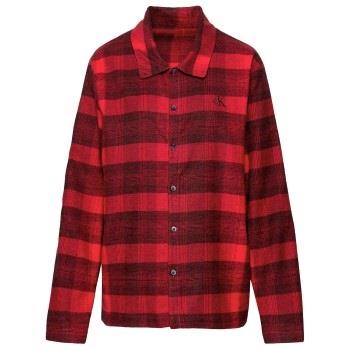 Calvin Klein Long Sleeve Button Down Flannel Svart/Röd bomull Medium D...