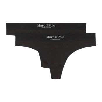 Marc O Polo Casual Thong Trosor 2P Svart bomull Medium Dam