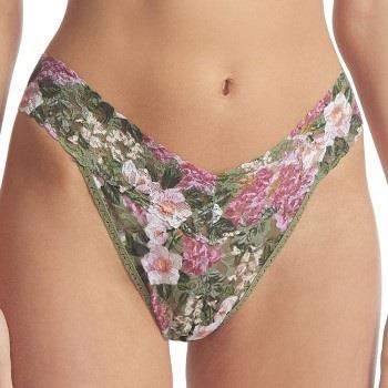 Hanky Panky Trosor Printed Original Rise Thong Grön m blommor nylon On...