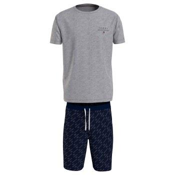 Tommy Hilfiger SS Woven Drawstring PJ Set Marin/Grå bomull X-Large Her...