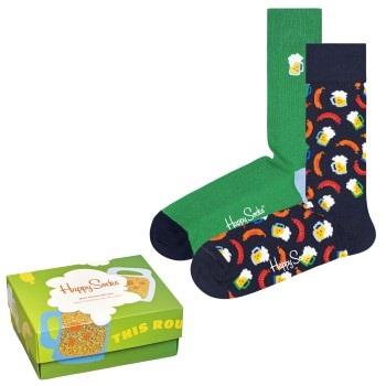 Happy socks Strumpor 2P Beer Gift Box Blå/Grön bomull Strl 41/46