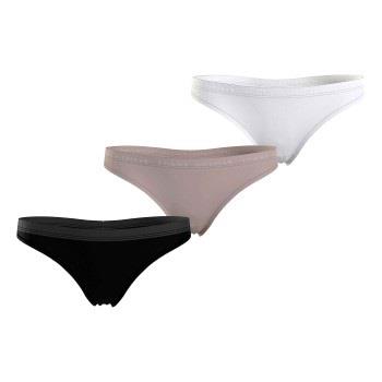 Tommy Hilfiger Trosor 3P Everyday Luxe Thong Svart/Vit 3XL Dam