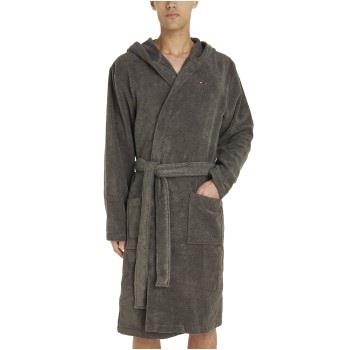 Tommy Hilfiger Cotton Hooded Bathrobe Grå bomull Small Herr