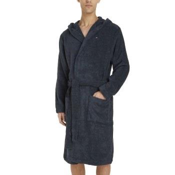 Tommy Hilfiger Cotton Hooded Bathrobe Marin bomull Large Herr