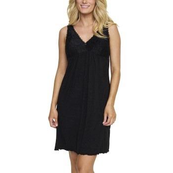 Damella Louise Nightdress Without Sleeves Svart viskos Large Dam