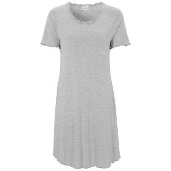 Damella Bamboo Plain Short Sleeve Nightdress Ljusgrå Bambu Medium Dam