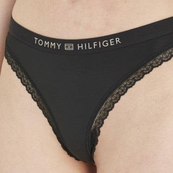 Tommy Hilfiger Trosor Tonal Logo Lace Thong Svart X-Large Dam