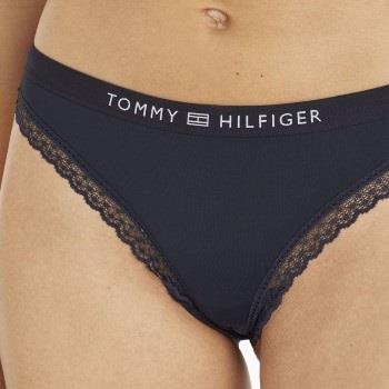 Tommy Hilfiger Trosor Tonal Logo Lace Thong Marin Large Dam