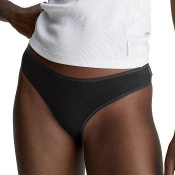 Calvin Klein Trosor 3P Ideal Cotton Thongs Svart bomull Medium Dam