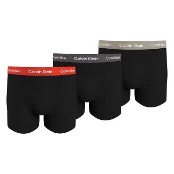 Calvin Klein Kalsonger 3P Cotton Stretch Trunks Svart/brun bomull Smal...