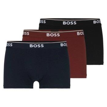 BOSS Kalsonger 3P Power Trunks Svart/Röd bomull Large Herr