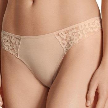 Calida Trosor Natural Comfort Lace Thong Beige bomull Small Dam