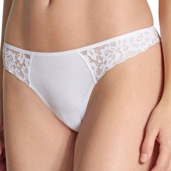 Calida Trosor Natural Comfort Lace Thong Vit bomull Small Dam