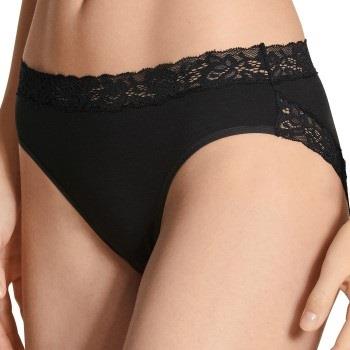 Calida Trosor Natural Comfort Lace Brief Svart bomull Large Dam