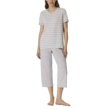 Schiesser Women Three Quarter Pyjamas Vit/Grå bomull 36 Dam