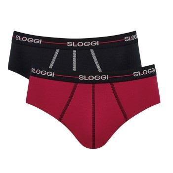 Sloggi Kalsonger 2P For Men Start Midi Röd/svart bomull XX-Large Herr