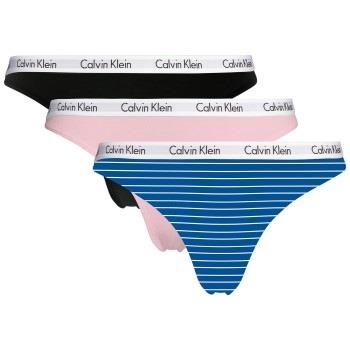 Calvin Klein Trosor 9P Carousel Thongs Rosa/Blå bomull Small Dam