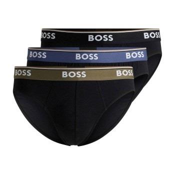 BOSS Kalsonger 3P Power Brief Svart/brun bomull Medium Herr