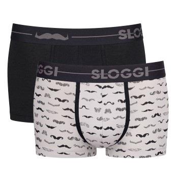 Sloggi Kalsonger 6P Men GO Movember Hipster Svart/Vit bomull Large Her...