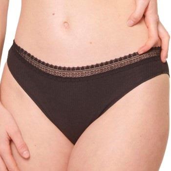 Sloggi Trosor 2P GO Ribbed Tai Briefs Svart ekologisk bomull Medium Da...