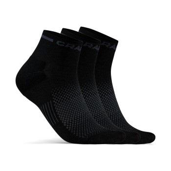 Craft Strumpor 3P Core Dry Mid Socks Svart nylon Strl 43/45