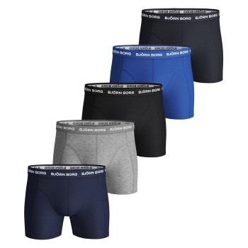 Björn Borg Kalsonger 5P Essential Shorts Solids Blå/Grå bomull X-Small...