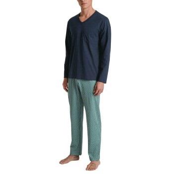 Calida Relax Imprint 3 Long Pyjama Blå/Grön bomull Medium Herr