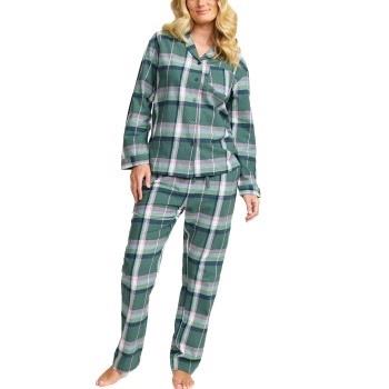 Damella Cotton Flannel Pyjamas Grön Mönstrad bomull Small Dam