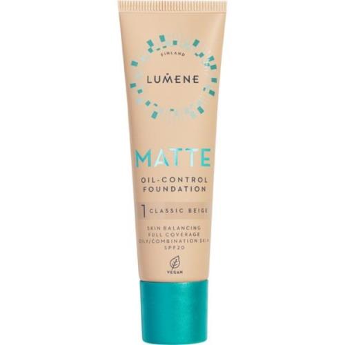 Lumene Matte Oil-Control Foundation SPF20 1 Classic Beige - 30 ml