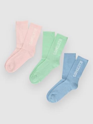 Blue Tomato Street 3 Pack Strumpor blue/pink/lime