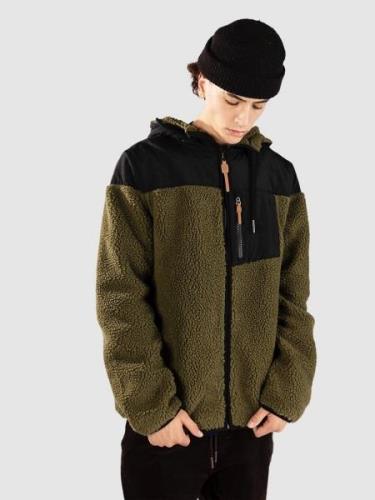 Kazane Noah Hoodie med Dragkedja caviar burnt olive